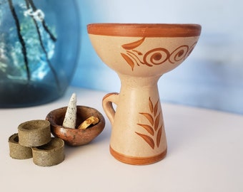 Original ancestral Copalera, power animal, bowl for burning copal palo santo, ancient clay, Popoxcomitl Incense Burner