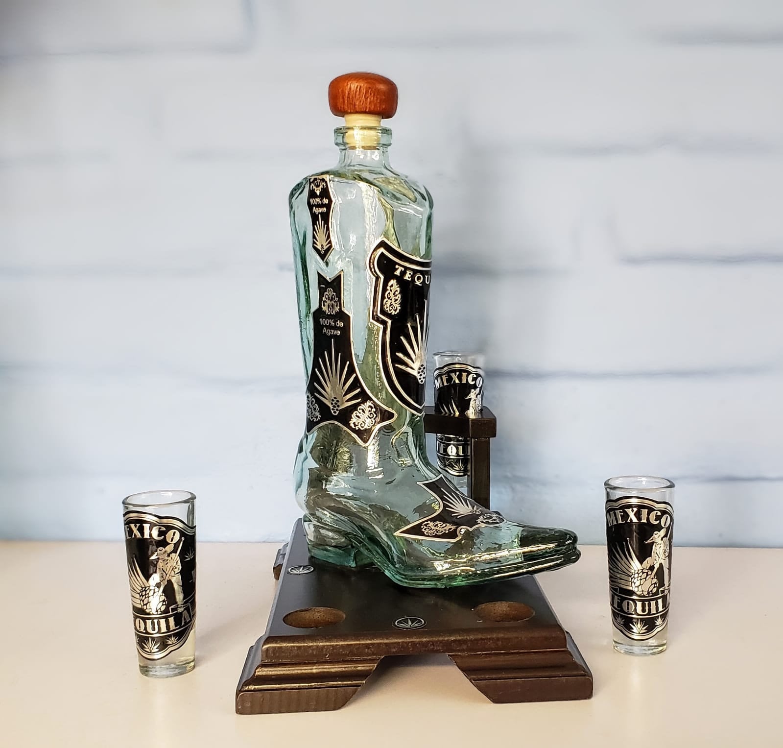 Trago Bota Licorera De Cuero Bota De Vino De Cuero De Cabra 1,5