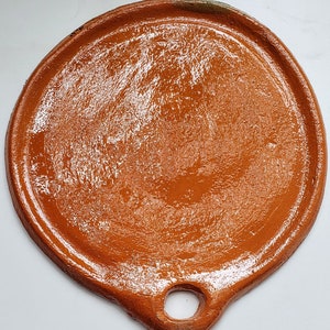 Autentico Clay Comal for Tortillas 11 in Tortilla Warner Comal para Tortillas Griddle for Tortillas Free of Paints and Lacquers Gift Comal