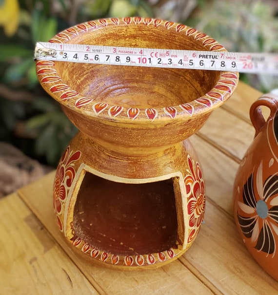 Heavy-duty Anafre-style Brazier, Mexican Clay Heater, Decorated