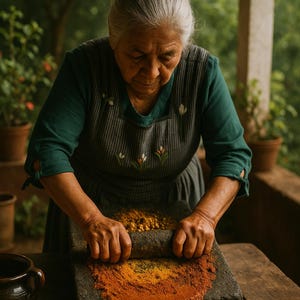 Metate grinder made of heat-resistant volcanic stone, cocoa seed grinder, metate for cocoa