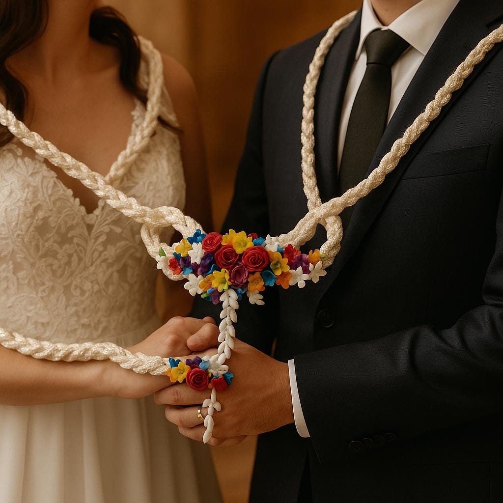 Handmade Mexican Wedding Lazo – Floral Azahares Unity Cord With