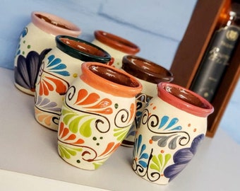 16oz Clay Jug, Cocktail Glass Set for Mojitos, Tequila, Margaritas, Mexican Jugs, Natural Clay Cups