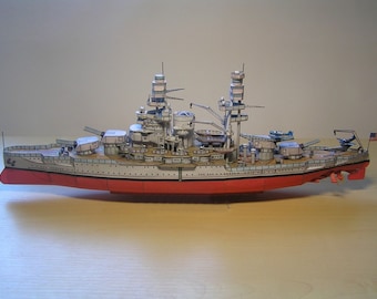 PaperCraft kit USS Arizona Battleship 3d paper model crafting PDF plans DIY template