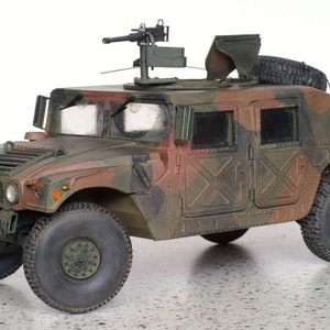 Kit de manualidades con modelo de papel 3D del automóvil Humvee HMMWV, planos en PDF para imprimir, cortar y pegar, plantilla de manualidades de papel para bricolaje, para pasatiempos, rompecabezas, decoración
