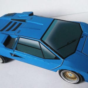 Kit PaperCraft Lamborghini Countach kit de elaboración de modelos de papel en 3D, planes en PDF para imprimir y plantilla de manualidades en papel para decoración de rompecabezas de pasatiempos