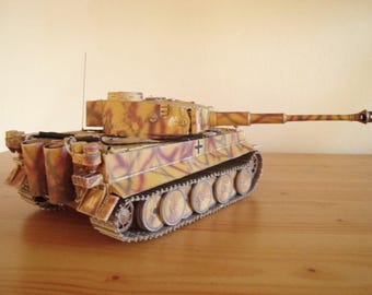 PaperCraft kit Tiger I tank camouflage 3d paper model crafting PDF plans DIY template