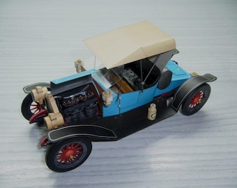 Kit de PaperCraft: coche roadster, modelo de papel 3D, kit de manualidades, planos en PDF para imprimir, cortar y pegar, plantilla de manualidades de papel para bricolaje, para decoración de rompecabezas y pasatiempos.