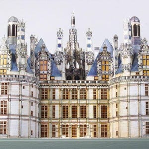 Kit de PaperCraft: Castillo de Chambord, modelo de papel 3D, planos en PDF para crear plantillas de manualidades de papel para decoración de rompecabezas.