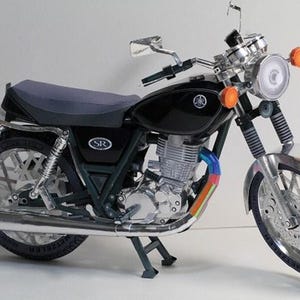 PaperCraft kit Yamaha SR400 Motorcycle 3d paper model crafting kit PDF plans to print & DIY paper craft template for hobby puzzle decor