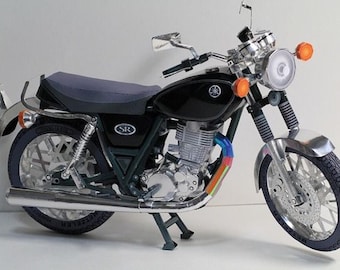 PaperCraft kit Yamaha SR400 Motorcycle 3d paper model crafting kit PDF plans to print & DIY paper craft template for hobby puzzle decor