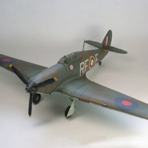 Kit de PaperCraft: modelo de papel 3D Hawker Aircraft Hurricane, planos en PDF para hacer manualidades de papel, plantillas, pasatiempos, rompecabezas, decoración