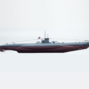 Kit PaperCraft VII-A submarino submarino, kit de elaboración de modelos de papel 3d, planes en PDF para plantilla de manualidades de papel DIY para decoración de rompecabezas de pasatiempos