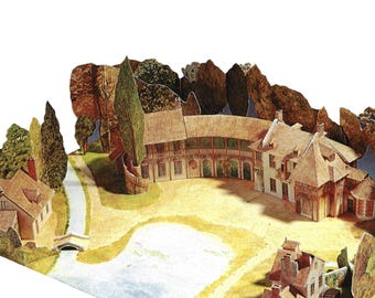 PaperCraft Bastelset Hameau de la Reine Frankreich 3D Papiermodell Bastelset PDF-Pläne zum Ausdrucken & DIY-Papiermodell für Hobby-Puzzle-Dekor