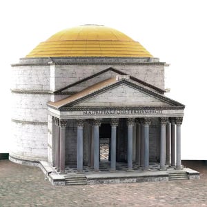 PaperCraft-kit Pantheon Oud-Grieks gebouw Rome Italië 3D-bouwpakket voor papier pdf-plannen voor doe-het-zelf-papieren sjabloon voor hobbydecor