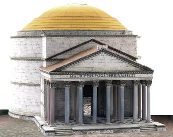 PaperCraft kit Pantheon Building Rome 3d paper model crafting PDF plans DIY template