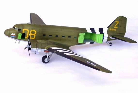 ペーパークラフトキット ダグラスC-47スカイトレイン飛行機 3Dペーパー