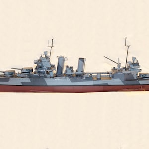 Kit de PaperCraft: crucero USS San Francisco, modelo de papel 3D, kit de manualidades, planos en PDF para imprimir y plantilla de manualidades de papel para bricolaje, decoración de rompecabezas