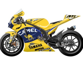 PaperCraft kit Yamaha 2006 Yellow Motorcycle 3d paper model crafting kit PDF plans to DIY paper craft template for hobby puzzle decor