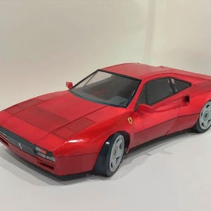 Kit PaperCraft Ferrari GTO 288, kit de elaboración de modelos de papel 3d para coche, planes en PDF para imprimir y plantilla de manualidades en papel para decoración de rompecabezas de pasatiempos