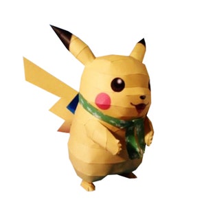 Kit de manualidades con modelos de papel en 3D de Pikachu Pokemon de PaperCraft, planos en PDF para imprimir, cortar y pegar, plantilla de manualidades de papel para bricolaje como pasatiempo, rompecabezas y decoración