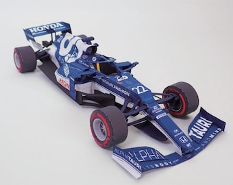 PaperCraft kit F1 Scuderia AlphaTauri Honda race car 3d paper model crafting kit PDF plans DIY paper craft template for hobby puzzle decor