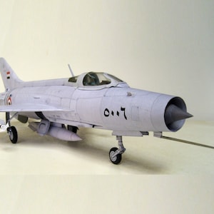 Kit de PaperCraft: avión MiG-21, modelo de papel 3D, kit de manualidades, planos en PDF para imprimir, cortar y pegar, plantilla de manualidades de papel, pasatiempo, rompecabezas, decoración