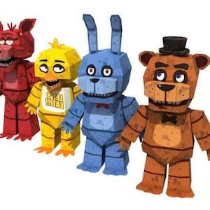 Kit de manualidades con modelos de papel 3D de Five Nights at Freddy's de PaperCraft: planos en PDF para imprimir, cortar y pegar, plantilla de manualidades de papel para decoración de rompecabezas de pasatiempos.