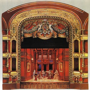 PaperCraft kit Italian Theatre Stage 3d paper model crafting kit colored texture PDF plans DIY paper craft template for hobby puzzle decor