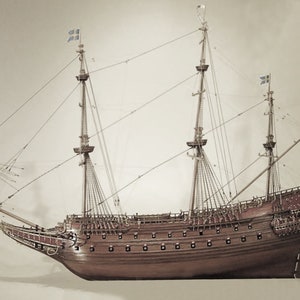 Kit de PaperCraft: modelo de papel 3D del buque de guerra Vasa, kit de manualidades, planos en PDF para imprimir, cortar y pegar, plantilla de manualidades de papel para bricolaje, para pasatiempos, rompecabezas, decoración