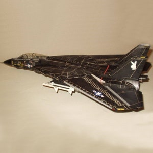 Kit PaperCraft F-14, modèle 3D en papier d'avion Tomcat, plans PDF à imprimer, découper et coller Modèle créatif en papier pour travaux manuels en papier puzzle de loisirs