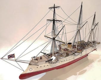 PaperCraft kit Korietz gunboat Russian Imperial Navy 3d paper model crafting kit PDF plans to DIY paper craft template hobby puzzle decor