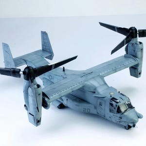 PaperCraft-byggsats V-22 Osprey tiltrotorhelikopter 3D-pappersmodellbyggsats PDF-ritningar att skriva ut DIY-papperspysselmall hobbypusseldekor
