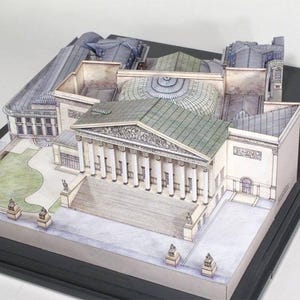 Kit de PaperCraft Asamblea Nacional del Palacio de Borbón, kit de manualidades con modelos de papel en 3D, planos en PDF para hacer manualidades de papel para bricolaje, decoración con rompecabezas como pasatiempo