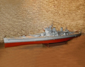 PaperCraft kit HMS King George Battleship 3d paper model crafting PDF plans DIY template