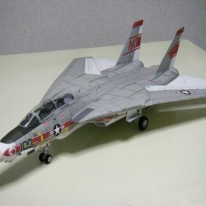 Kit de PaperCraft, avión F-14A Tomcat, modelo de papel 3D, kit de manualidades, planos en PDF para imprimir, cortar y pegar, plantilla de manualidades de papel para bricolaje, pasatiempo, rompecabezas, decoración
