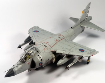 PaperCraft kit Harrier Jet 3d paper model crafting kit PDF plans DIY craft template