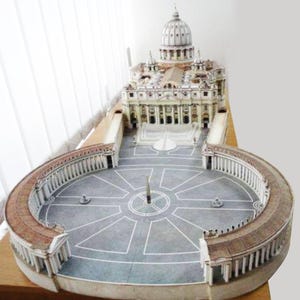 Kit di carta per lavoretti Basilica di San Pietro Vaticano semplice kit di modelli di carta 3D per lavoretti PDF piani da stampare e modello di carta fai da te hobby arredamento