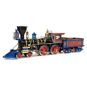 Kit de manualidades con modelo de papel 3D de locomotora de ferrocarril Jupiter Central Pacific n.° 60, planos en PDF para imprimir y cortar, plantilla de manualidades de papel para hacer uno mismo