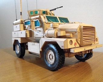 PaperCraft kit Cougar MRAP infantry vehicle 3d paper model crafting PDF plans DIY template