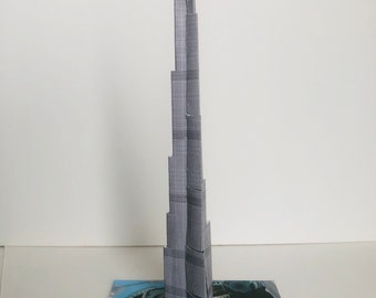 PaperCraft kit Burj Khalifa Dubai simple 3d paper model crafting PDF plans DIY template