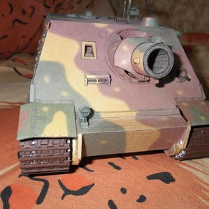 Kit de PaperCraft: modelo de papel 3D del tanque Sturmtiger de la Segunda Guerra Mundial, kit de manualidades, planos en PDF para imprimir, cortar y pegar, plantilla de manualidades de papel para bricolaje, para pasatiempos, rompecabezas, decoración