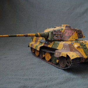 Kit de PaperCraft: modelo de papel 3D de tanque Tiger 2, kit de manualidades, planos en PDF para imprimir, cortar y pegar, plantilla de manualidades de papel para bricolaje, para pasatiempos, rompecabezas, decoración
