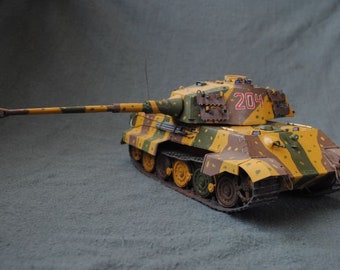 PaperCraft kit Tiger 2 tank 3d paper model crafting kit PDF plans to print cut & glue DIY paper craft template for hobby puzzle decor