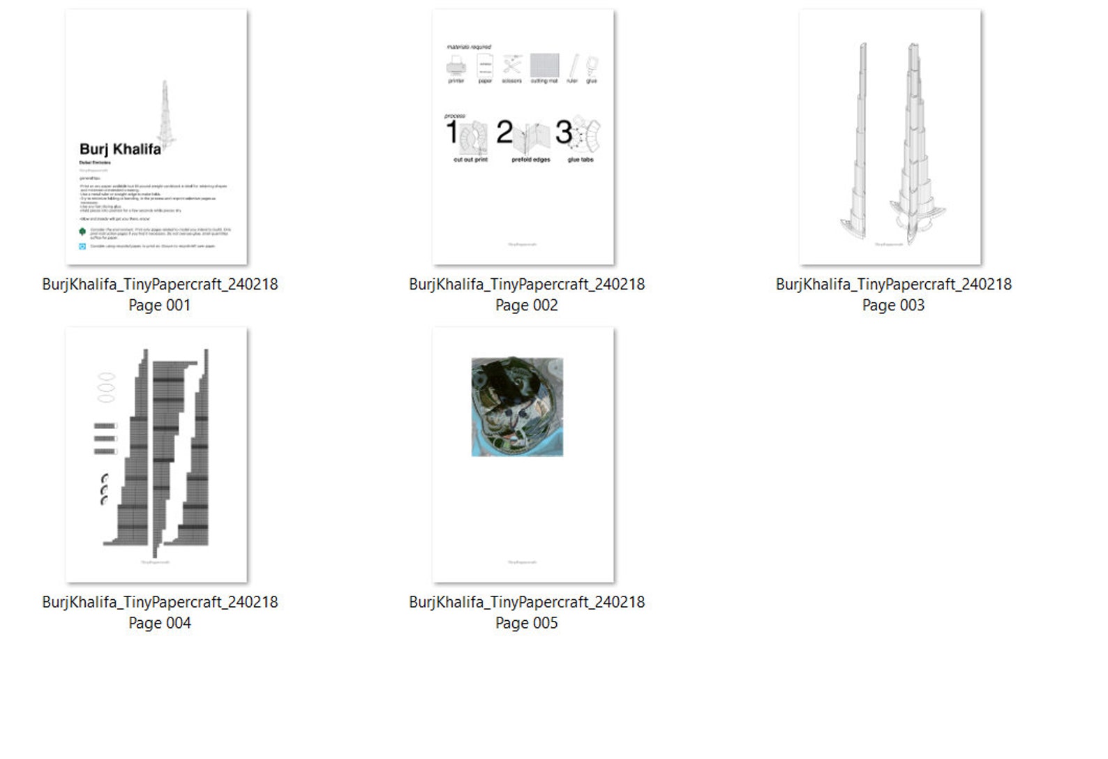 Papercraft Kit Burj Khalifa 3d Paper Model Crafting Kit PDF Plans to ...