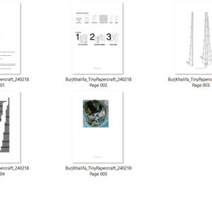 Papercraft Kit Burj Khalifa 3d Paper Model Crafting Kit PDF Plans to ...