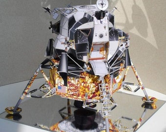 PaperCraft kit Apollo moon lander 3d paper model crafting PDF plans DIY template