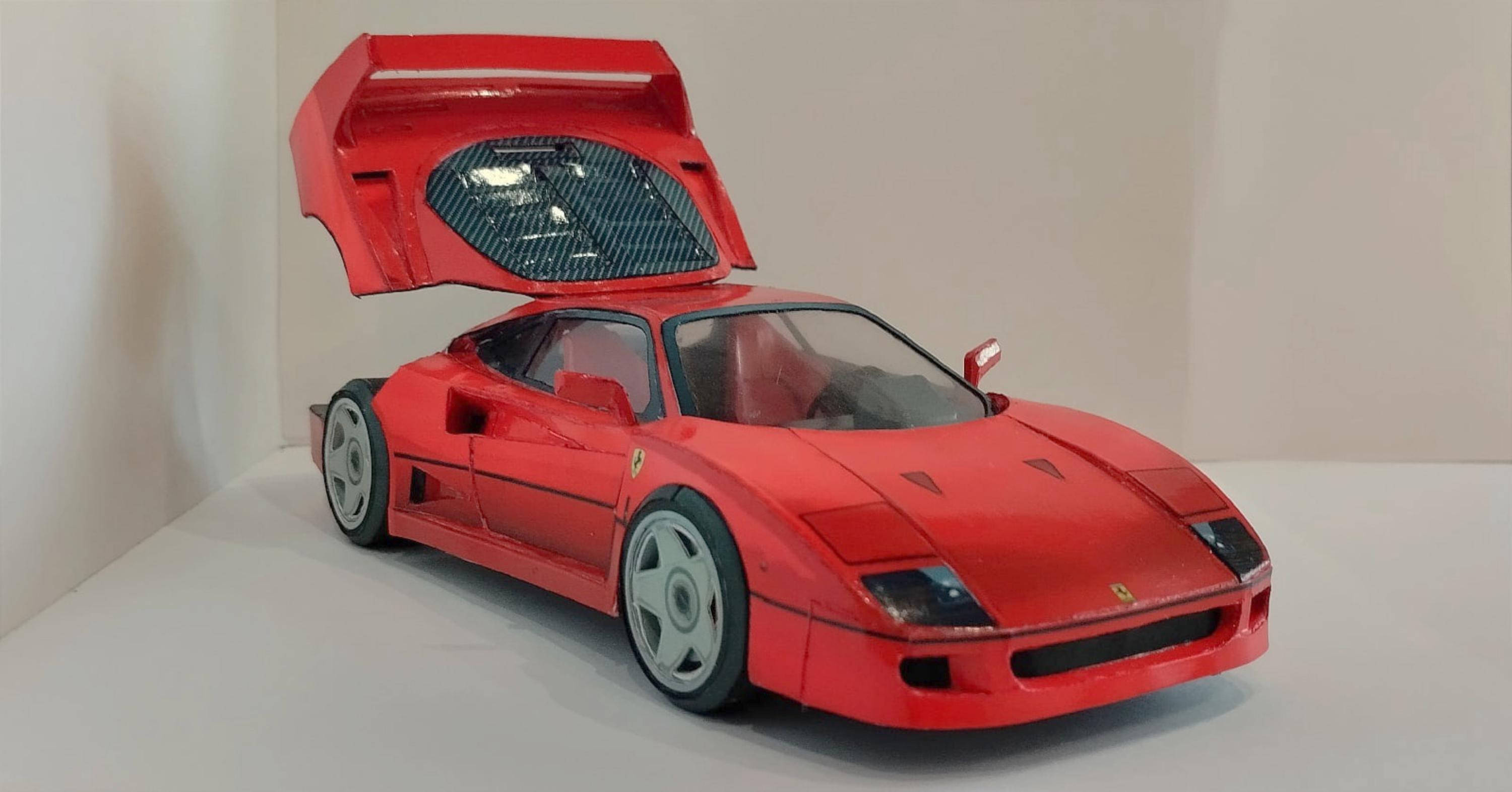 Papercraft Kit Ferrari F40 Supercar 3d Paper Model Crafting PDF Plans ...