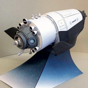 Kit de manualidades con modelo de papel 3D reutilizable de nave espacial Kliper, planos en PDF para imprimir, cortar y hacer manualidades con papel, plantilla para pasatiempos, rompecabezas, decoración