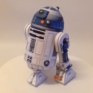 Kit de manualidades con modelos de papel 3D de Star Wars R2-D2 de PaperCraft, planos en PDF para imprimir, cortar y pegar, plantilla de manualidades de papel para bricolaje, para pasatiempos, rompecabezas y decoración